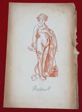 REMBRANDT VAN RIJN Drawing on paper (Handmade) signed and stamped mixed media.