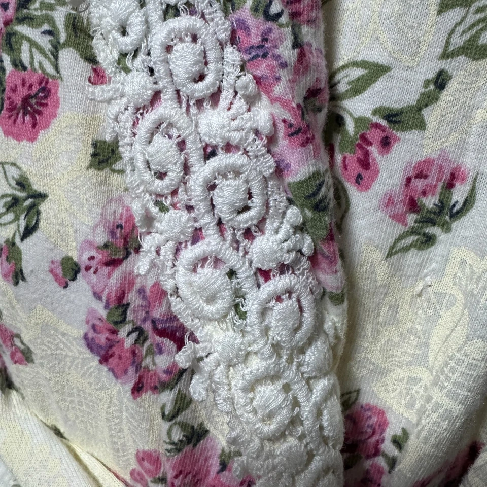 De Colección Victoria’s Secret Etiqueta Dorada Floral Algodón Bata Cottagecore Encaje Romántico Foto 4 de 4