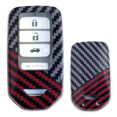 #ad Black Red Carbon Pattern Hard Key Cover For Honda Accord Civic CR V HR V Odyssey $11.09