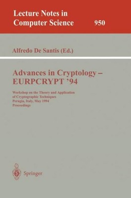 Advances in Cryptology - EUROCRYPT '94 Alfredo DeSantis