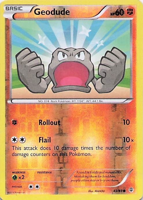 Geodude Reverse Holo Common XY - Flashfire 45/106 LP