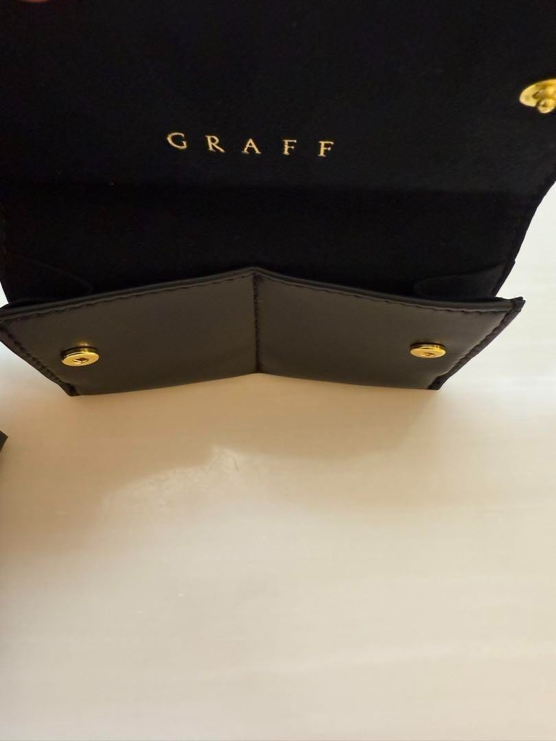 GRAFF Travel Pouch Black Leather Accessory Jewelry case Not Sold