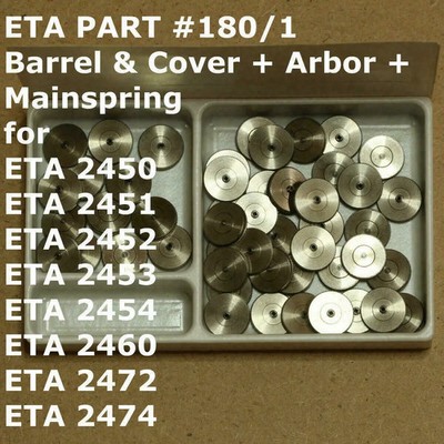 ETA 2450 - 2474 Part 180, 180/1 Federhaus mit Federwelle, barrel with arbor 2472