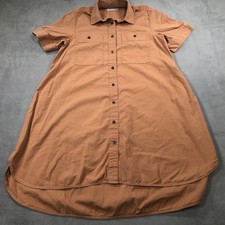 Everlane Daytripper Shirt Dress Women Small Brown Button-Up Short Sleeve Cotton