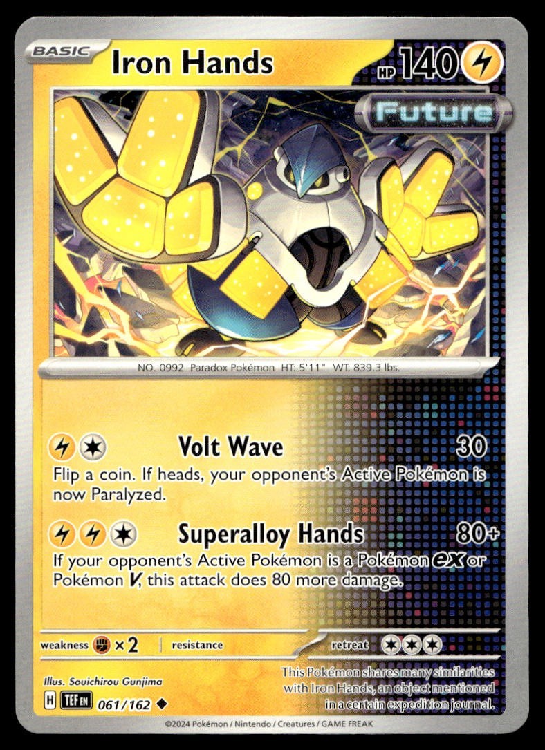 Iron Hands 61/162 Pokemon Card Temporal Forces Uncommon 140 HP Near Mint LS