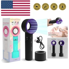 Portable USB Rechargeable Mini Fan Eyelash Fan Dryer Bladeless Handheld for E...