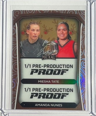 2024 Leaf Happy Holidays Miesha Tate Amanda Nunes Prismatic Reindeer Proof 1/1