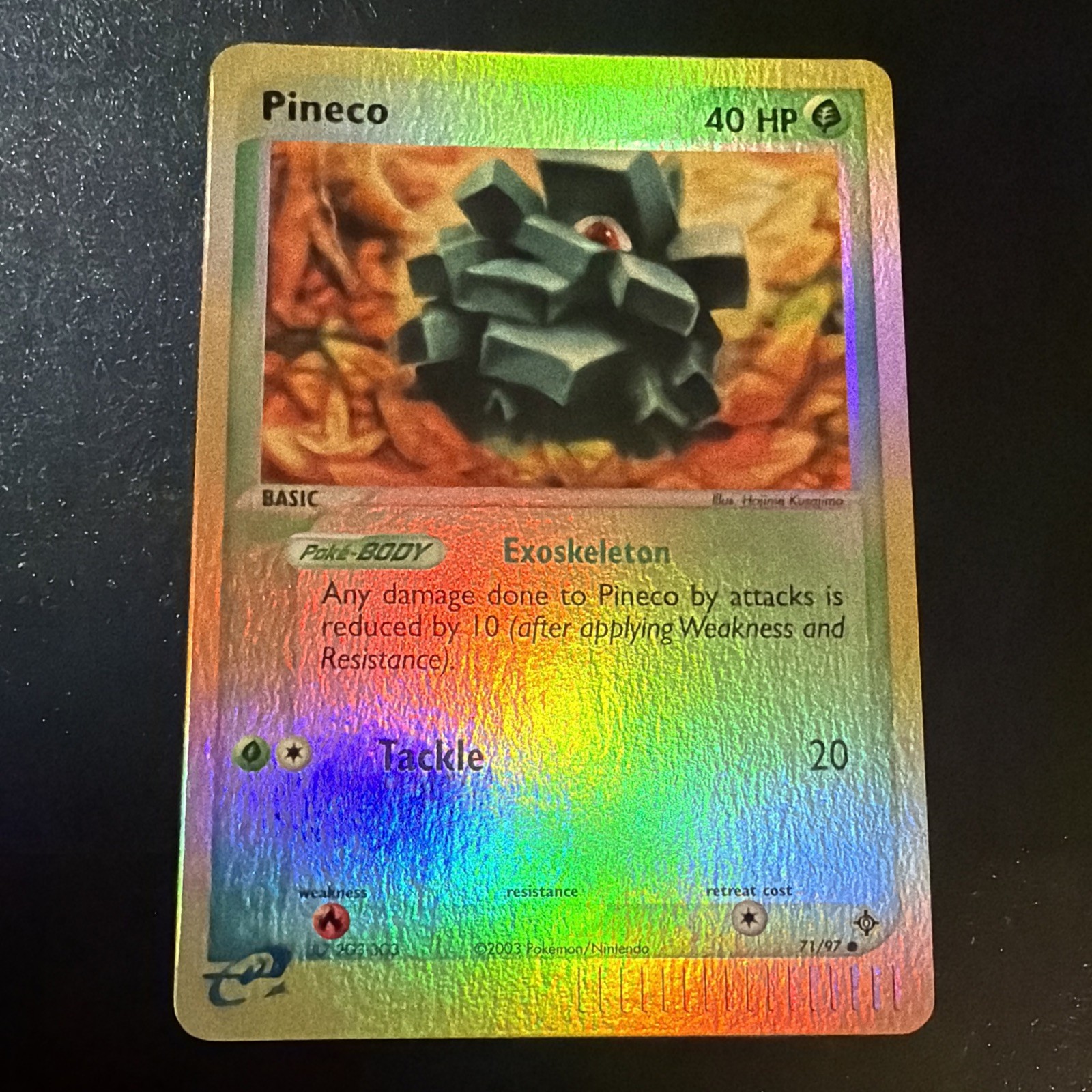 2003 Pokemon Card Pineco EX Dragon 71/97 NEAR MINT Reverse Holo Common