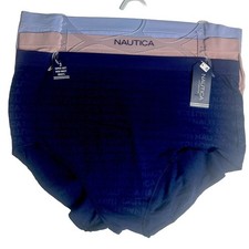 NAUTICA Women's 3-Pk SUPER SOFT HIGH WAIST BRIEF PANTIES Size 2X Multicolor New