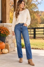 American Eagle Stovepipe Jeans Womens 8 Regular Stretch Straight Leg Blue Denim