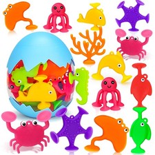 Toddler Suction Cup Bath Toys, Ocean Animal Water extra large, Colorful