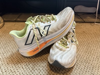 New Balance FuelCell SuperComp Men's White Orange Green Mesh Low Top Running Sh 