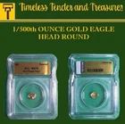 .9999 Fine Gold Eagle Head 1/500 OZ ICG MS70 Round ND - FREE SHIPPING!