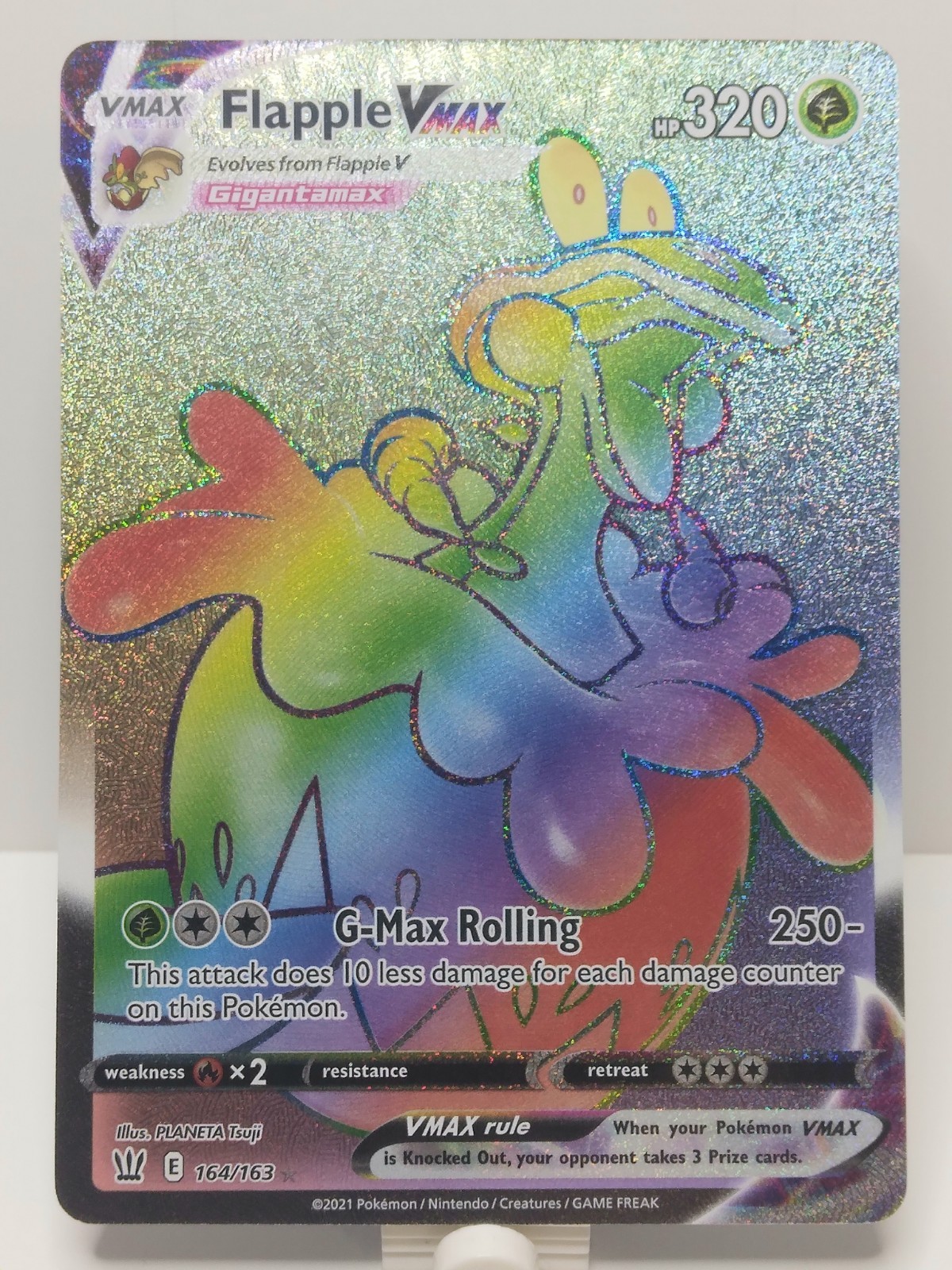 Flapple VMAX (Secret) 164/163 Swsh05: Battle Styles Holo Rainbow Rare NM
