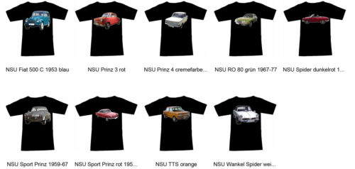 T-shirt avec NSU Automotive - Fruit Of The Loom S M L XL 2XL 3XL - Photo 1 sur 9