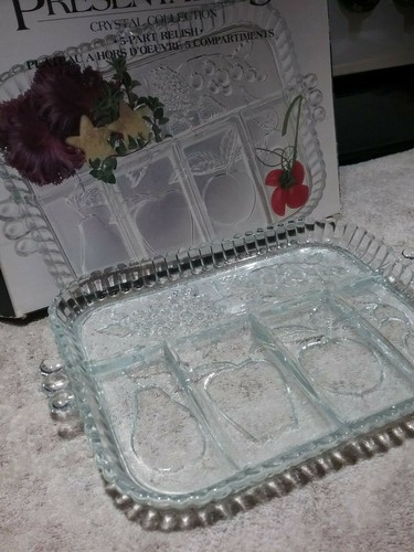 INDIANA GLASS PRESENTATIONS CRYSTAL COLLECTION 5-part RELISH TRAY - Pre-owned - Picture 3 of 6