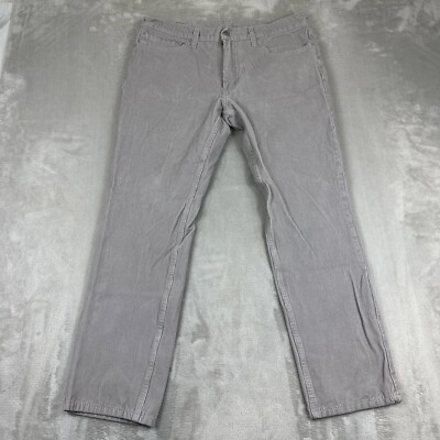 Levi's 511 Pants Men's Size 36x30 Corduroy Slim Light Gray Stretch