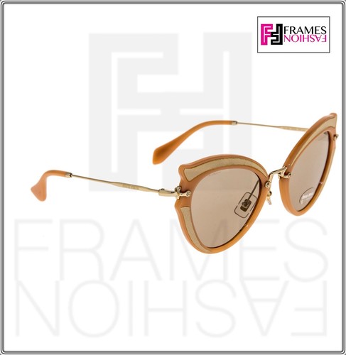 MIU MIU NOIR SILK MU05SS Cat Eye Peach Beige Gold Women Sunglasses 05S Women - Picture 5 of 7