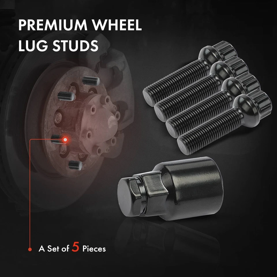 5x Perno de bloqueo de rueda negro hexagonal M14-1,5 17 mm para Mercedes-Benz CL600 Maybach Foto 3 de 4