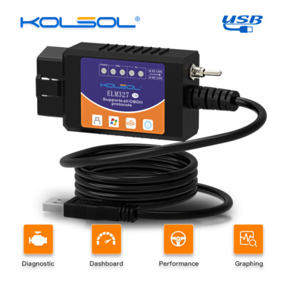 ELM327 USB V1.5 OBD2 Scanner For Ford  Auto Diagnostic Tool HS-CAN/MS-CAN