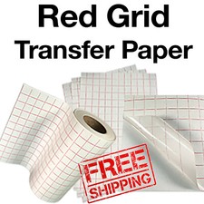 Red Grid Transfer Paper Tape - Vinyl crafts - 5 sheets-12"x15" - BEST SELLER