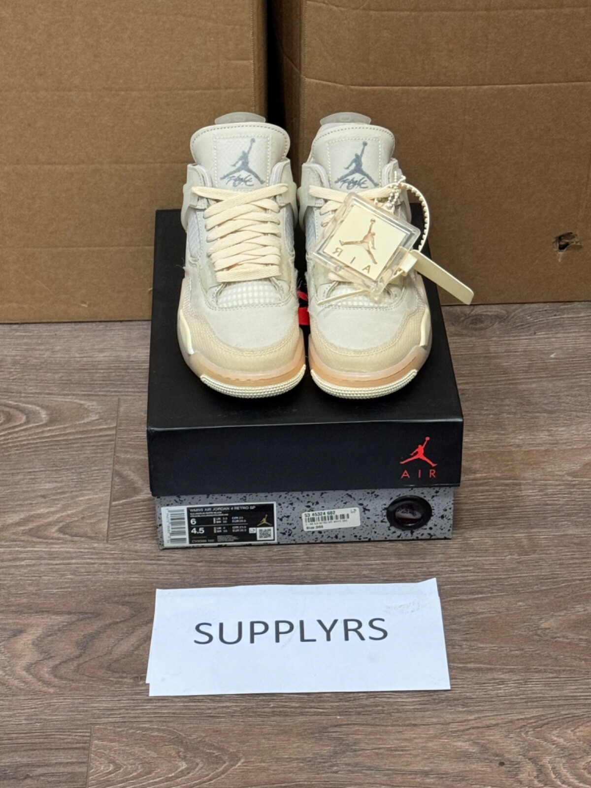 OFF WHITE X NIKE Off White X Nike Air Jordan 4 Retro Sail UK 3.5 US 6 (W) NUOVISSIME