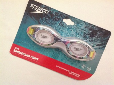 New Spedo Kids Boomerang Print Swimming Googles - Party Pink