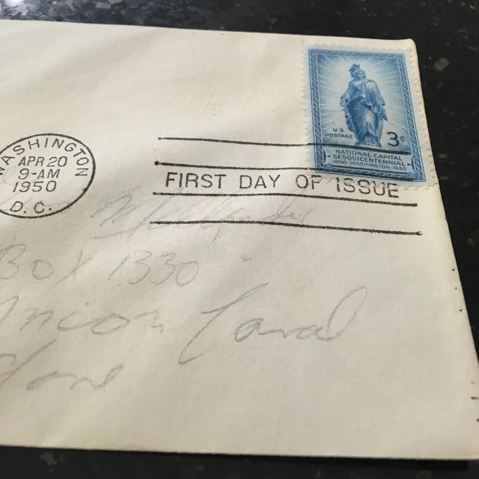 3 CENT BLUE STATUE OF FREEDOM RARE STAEHLE CACHET 1950 Wash DC First Day Issue - Image 3 of 4