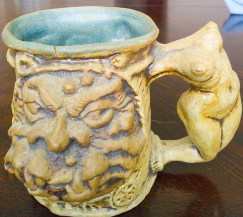 Jim Rumph 1971 Pottery "Headless Maiden & Ogre Face" Tankard