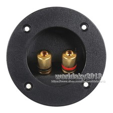 2pcs Round Copper 2 Way Speaker Junction Box Audio Terminal Binding Post OD-75mm