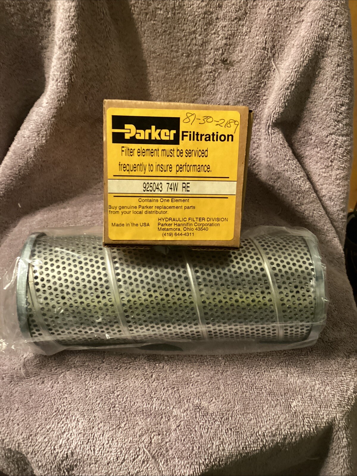 PARKER Filtration…925043 74W…Hydraulic Oil Filter Element…NOS😀
