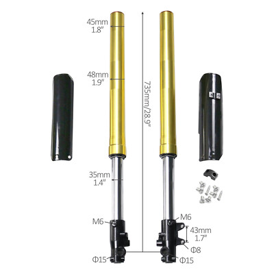 Kit Complet Fourche + Roue Avant Pour Pit Bike 50cc à 125cc