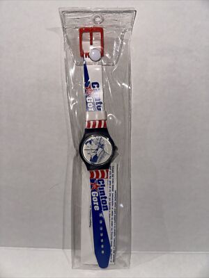 1996 Clinton Gore 96 Red White Blue wristband wristwatch watch NIP