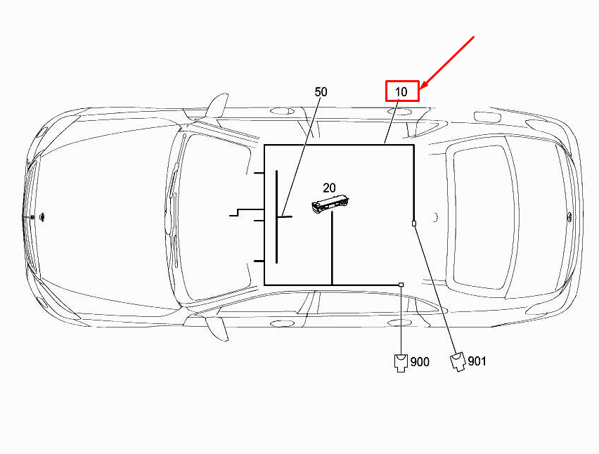 MERCEDES-BENZ S W222 Roof Electrical Wiring Harness A2225401838