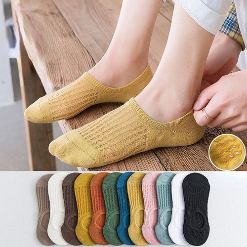 5Pair Women Boat Socks Summer Silicone Non-slip Ankle Low Cotton Thin Socks Set - Picture 2 of 27
