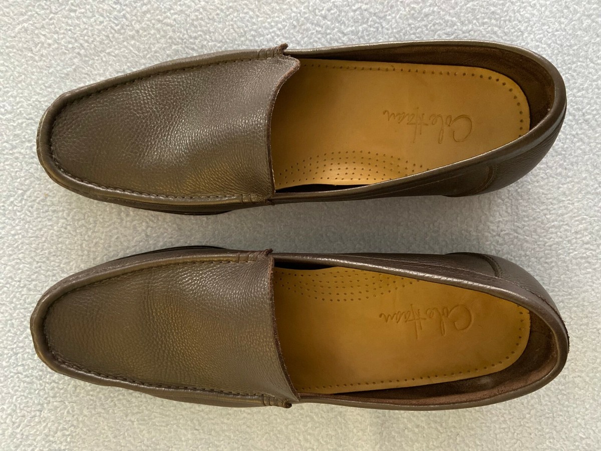 COLE HAAN C05140 Pebbled Pinch Slip-On Brown Casual Moc 