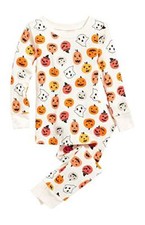 Boys, Girls Halloween Pumpkin, Ghost Print Cotton Pajama Set