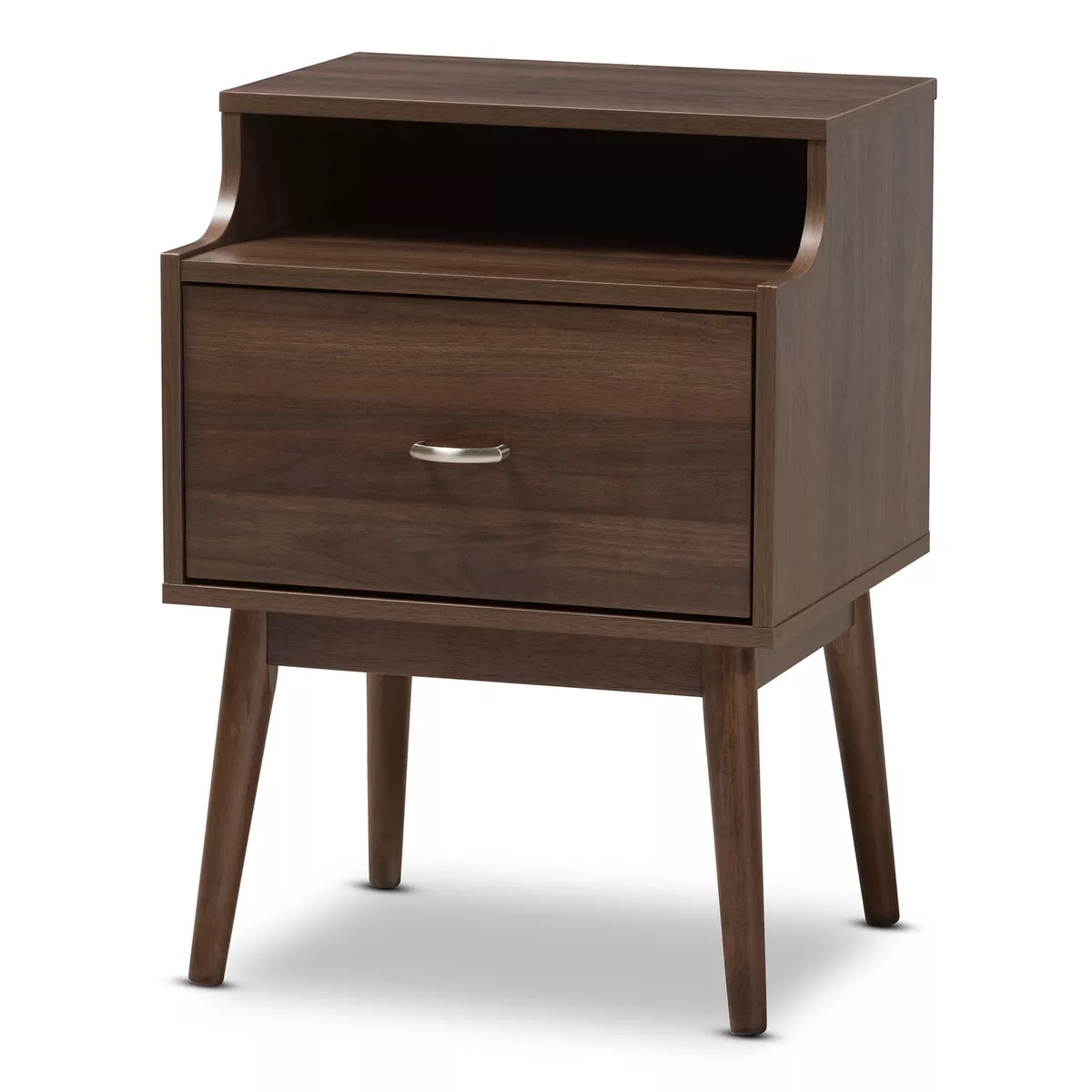 Baxton Studio Disa Mid-Century Modern Walnut Brown Finished