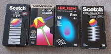 4 X VINTAGE ASSORTED VHS VIDEO CASSETTE 'S WITH FILMS ON - CAN BE RECORDED OVER