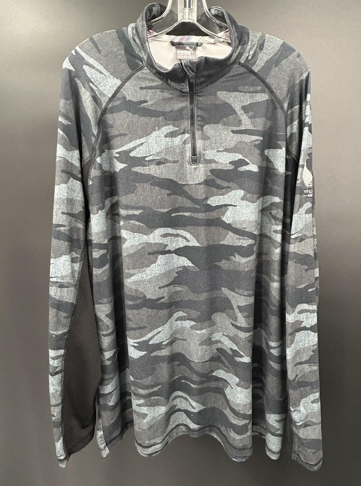 Puma Volition Folds of Honor Black Grey Camo 1/4 Zip Pullover Golf Size XXL  | eBay