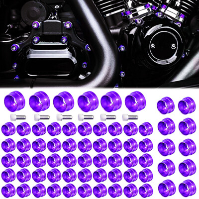 小物 m.laley 66X Purple Engine Bolt Topper Caps Cover For Harley Street