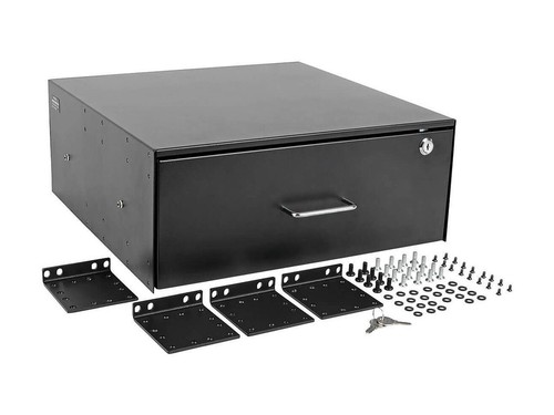 4U drawer mounts in EIA-standard 19 in. 2-post rack to store tools, notes, cable - Picture 8 of 9