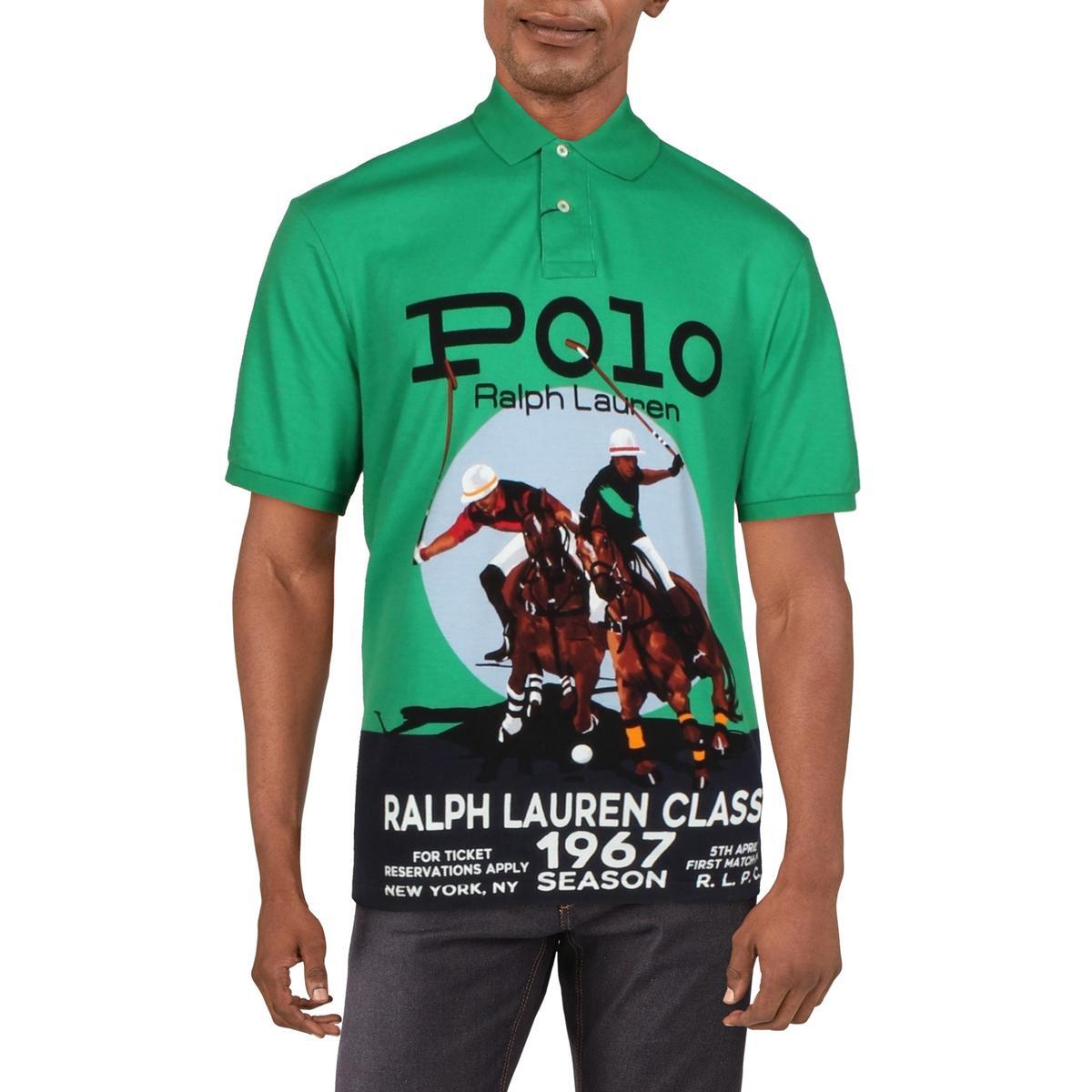 Polo Ralph Lauren Мужское с зеленым хлопковым воротником классического кроя Polo S BHFO 9215