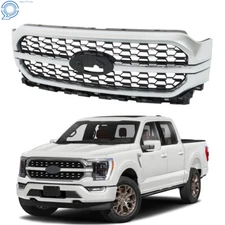 For 2021 Thru 2023 Ford F-150 Grill Grille ML3Z-8200-JB Silver+Chrome