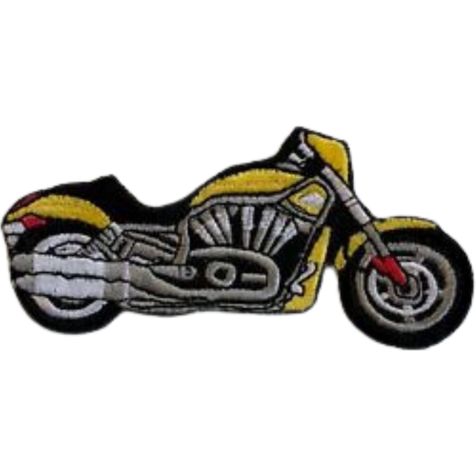 Vintage Biker Yellow Iron-On Embroidered Cruiser Motorbike Patch
