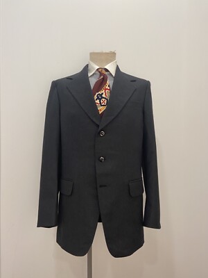 1950s Men’s Dark Grey Scabal Sport Coat Suit Jacket Stroller Vintage  Bespoke 40L UK