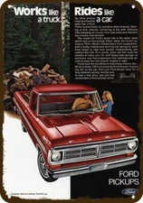 1972 FORD F100 Pickup Truck Vintage-Look-Edge DECORATIVE REPLICA METAL SIGN