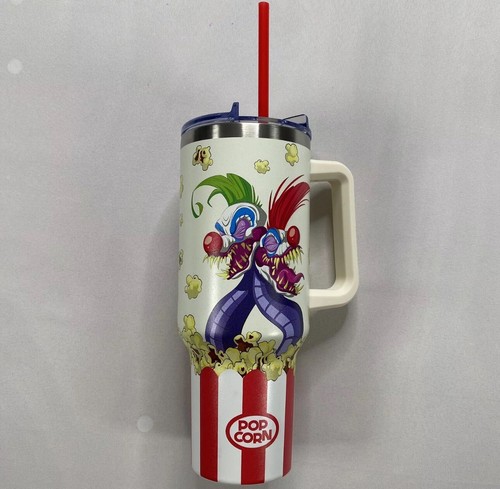 Popcorn Klowns Reisebecher mit Strohhalm 40 Unzen - Killer Klowns aus dem Weltraum - Bild 1 von 5