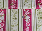 2 Yards Fabric Sweetness Floral Stripe Pink Flowers Vintage Cotton