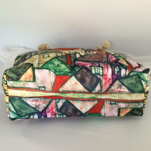 BEACH BAG SHOPPER TOTE HOUSES WITH ROPE HANDLES #356 - Picture 4 of 4